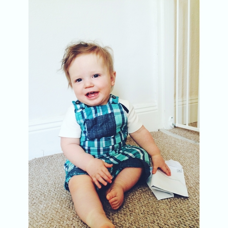 dexter baby smile dungarees check